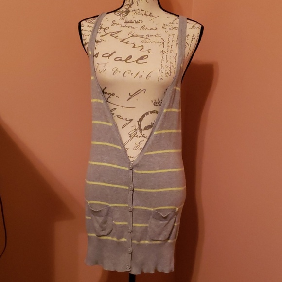 Long Boyfriend Sweater Vest Cardigan - Picture 1 of 7